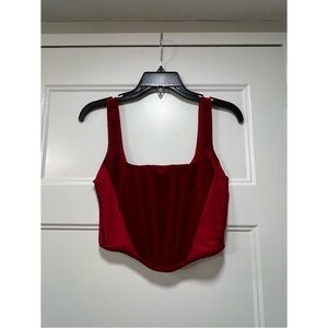 Elegant Red Velvet Women's Top